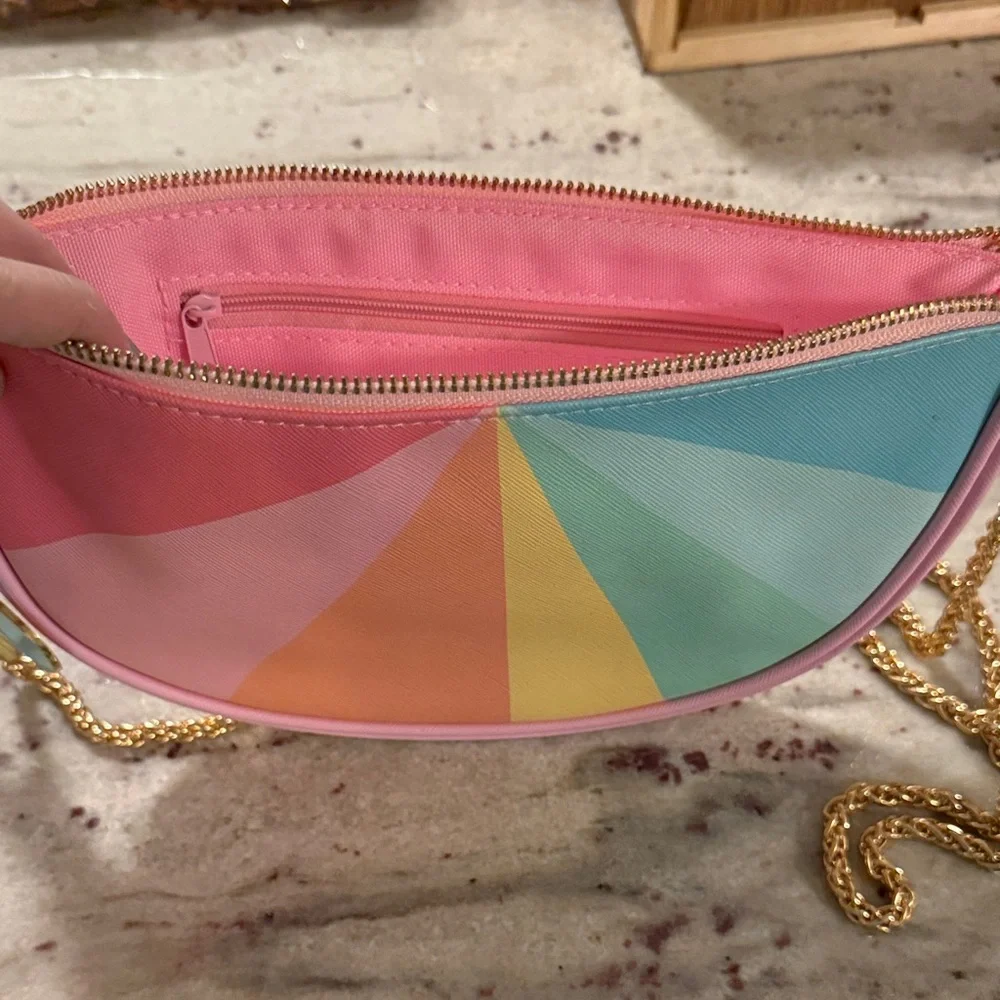 Can't Clutch This Rainbow Color Wheel Combo Crossbody / Clutch Purse - Picture 6 of 7